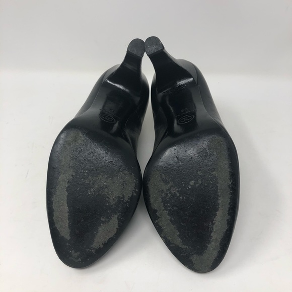 CHANEL Black Leather High Heel Ankle Boots - Picture 10 of 12